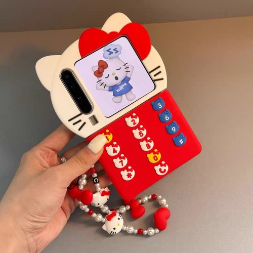立体kt猫适用华为pura X手机壳pocket2小米mixflip2可爱findN3/n2filp三星zflip7/6/5折叠屏荣耀magicvflip2