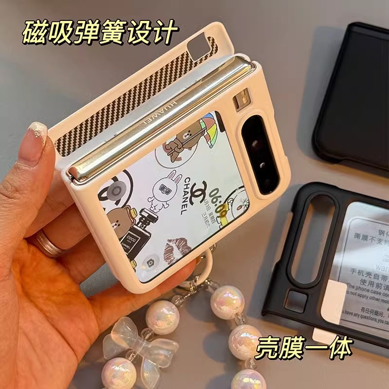 磁吸弹簧适用华为pura X手机壳阔折叠屏novaflip中轴全包三星zflip6/5小米mixflip荣耀vflip小折叠屏壳膜一体