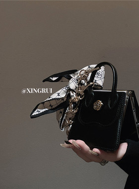 ins黑色皮纹手提包立体山茶花适用华为pocket2/s折叠屏手机壳小米mixflip全包三星Galaxyzflip6/5女p50pocket