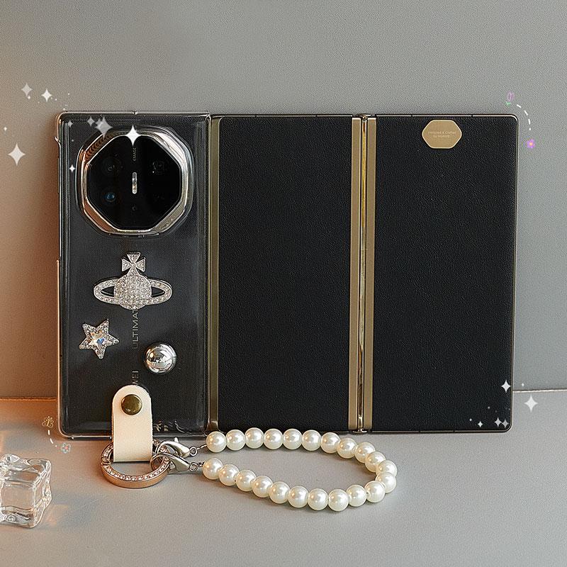 适用华为matext手机壳三折叠透明壳新款保护套折叠屏带挂绳全包保护超薄三折非凡大师MATE XT