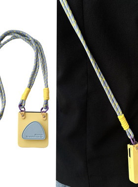 黄色三角支架适用小米MIX Flip手机壳折叠屏oppofindn3/2flip三星ZFilp6/5/4荣耀magicv斜挎pocket2vivoxflip