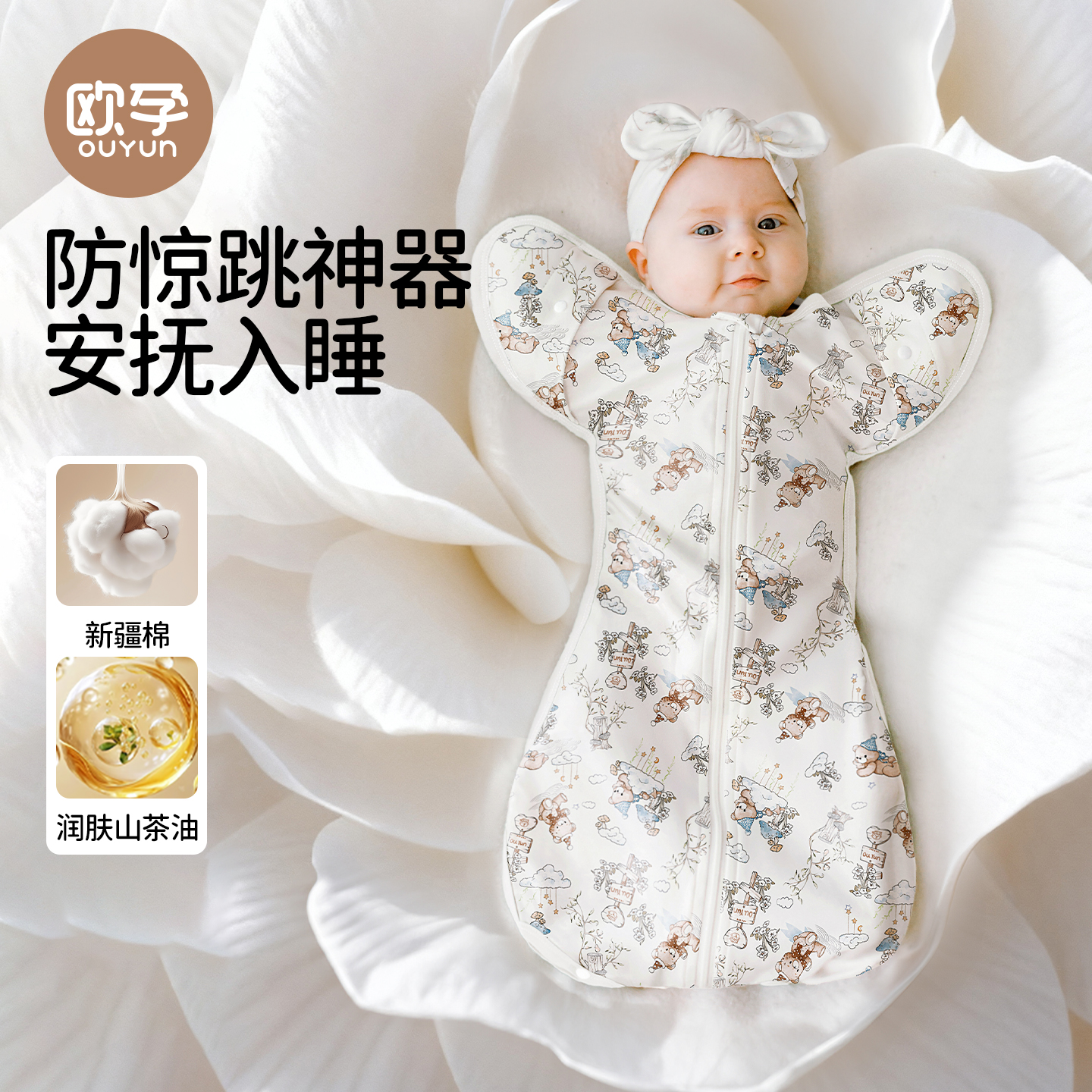 欧孕新生婴儿投降式睡袋四季通用