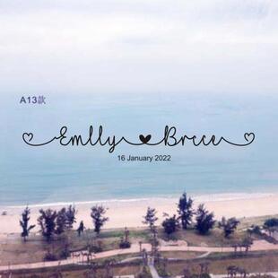 名字贴人名贴纸 结婚贴纸PVC 欧式婚车贴纸 玻璃窗贴 易贴易撕