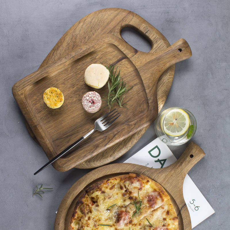 斑马木美食摆盘实木托盘切菜砧板面包板菜板披萨pizza盘牛排板