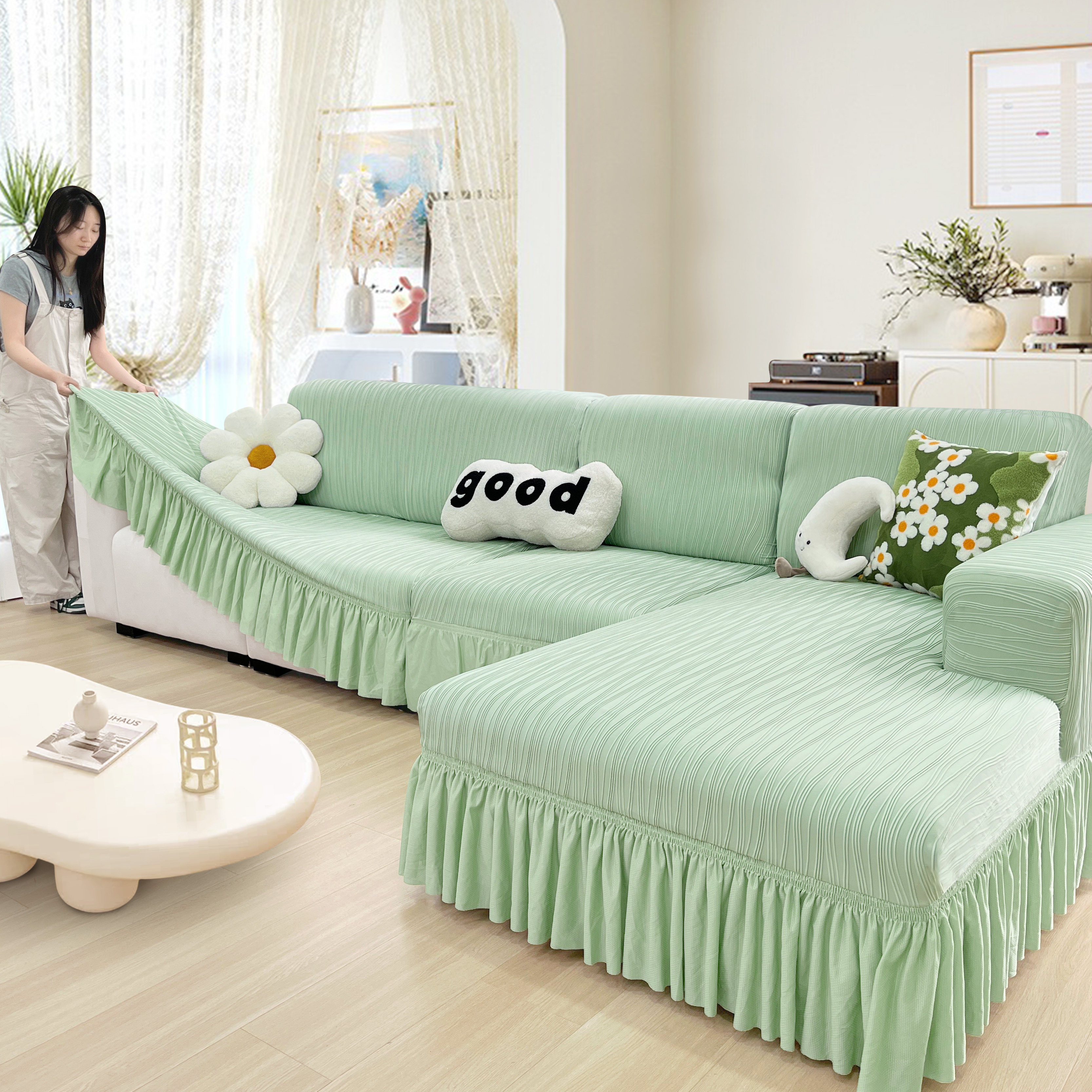 凉感冰丝沙发套罩全包卍能三位一贵妃组合沙发笠四季通用型防尘罩