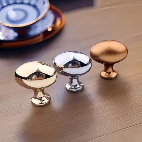 金色银色黑色铜拉丝色鸽子蛋拉手鸡蛋形椭圆形柜门把手抽屉拉手