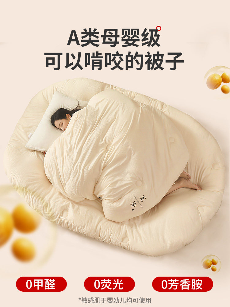 大豆纤维被子被芯新款冬被二合一子母被冬季棉被加厚保暖2m秋冬被