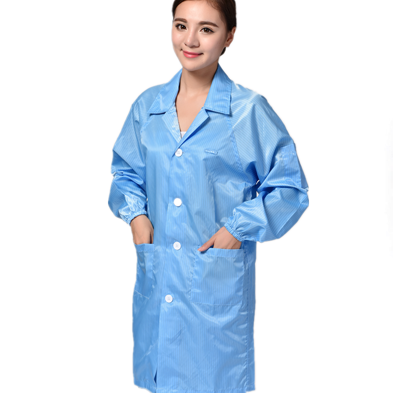 CESK翻领纽扣大褂防静电衣防尘服无尘净化工衣洁净室实验室工作服
