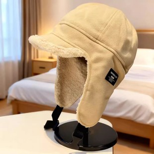 帽子女款保暖户外骑车防寒护耳雷锋帽冬季加绒加厚鸭舌飞行员帽男
