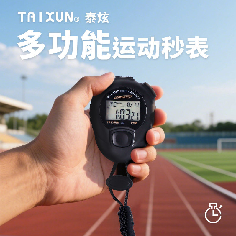 多功能电子秒表计时器运动跑步健身比赛防水夜光精准高清学生老师