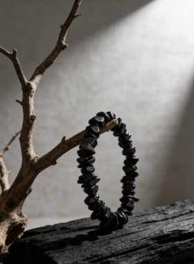 Mist Beads/火山玻璃石黑曜石随形手串暗黑复古ins风轻奢小众手链