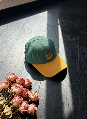 Mist Beads/新款双层字母刺绣ins拼色鸭舌帽女遮阳防晒棒球帽男潮