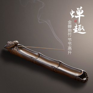 知足常乐陶瓷卧香炉彷古风茶桌室内创意沉香檀香线 线香插田园香