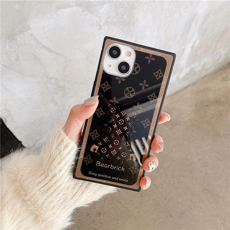 网红玻璃适用苹果16promax方形玻璃14plus手机壳iphone13promax保护套12防摔新11XR