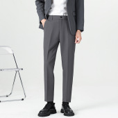 休闲西裤 长裤 纯色韩版 男西装 免烫抗皱薄 直筒九分裤 2026年春夏男士