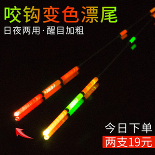 重力感应电子漂夜光漂咬钩变色漂尾配件日夜两用夜光漂尾通用配件