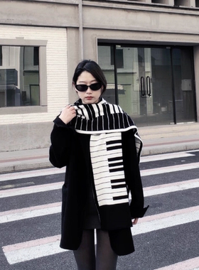 百搭时尚潮流款钢琴围巾围脖保暖披肩时尚女士保暖