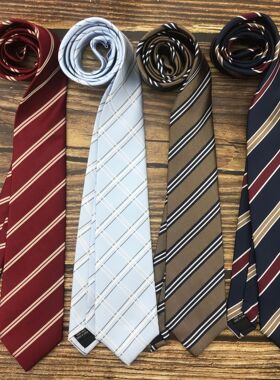 基础款校供jk条纹领带女dk日系手打长款徽章7cm衬衣 暗红藏蓝咖啡