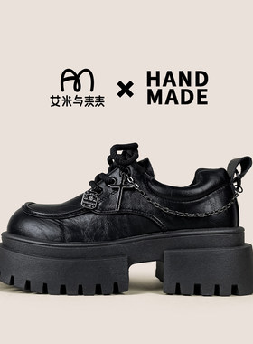 学院英伦风黑色乐福小皮鞋
