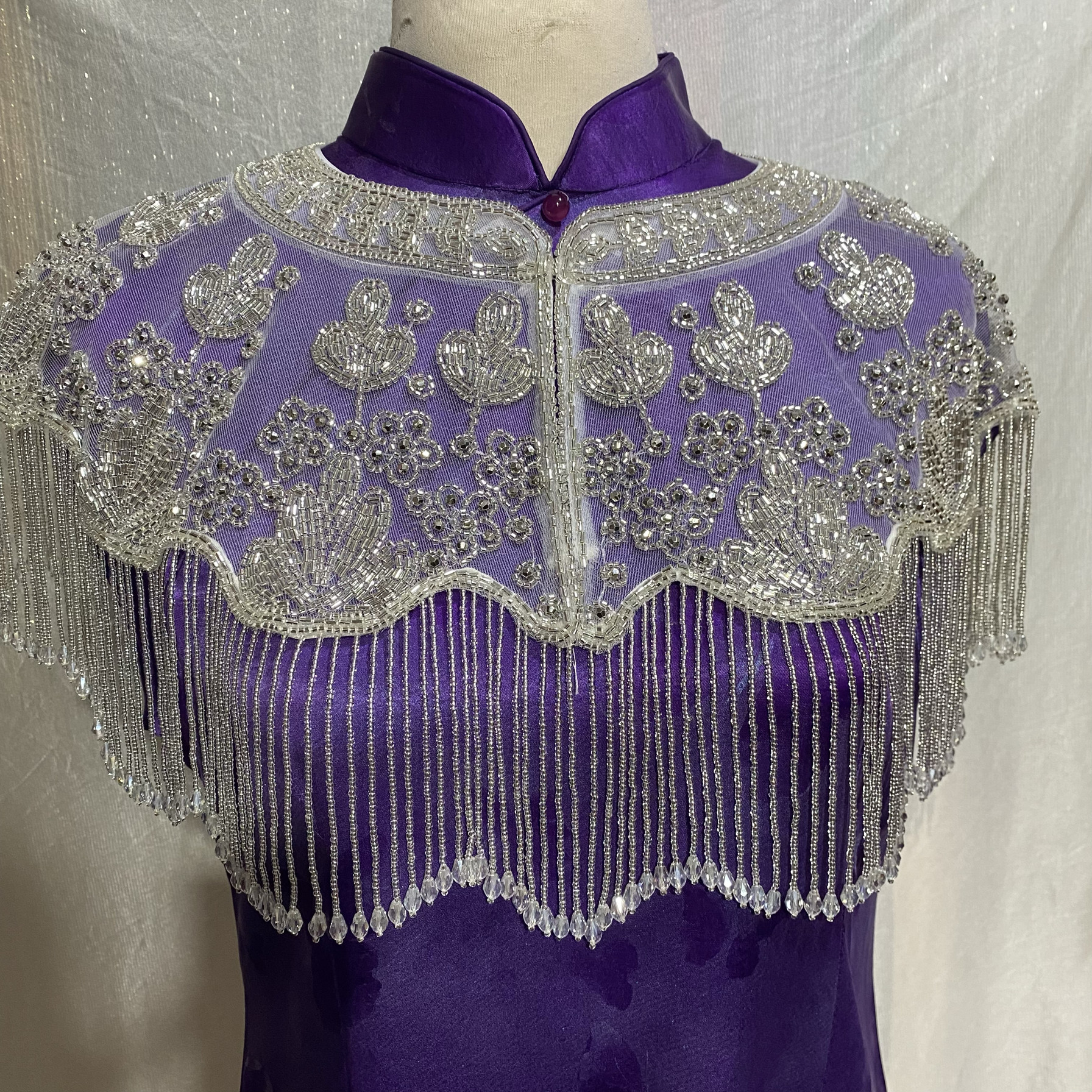 旗袍薄款百搭礼服古风流苏结婚婚礼订婚礼服高端礼服披肩外披短款