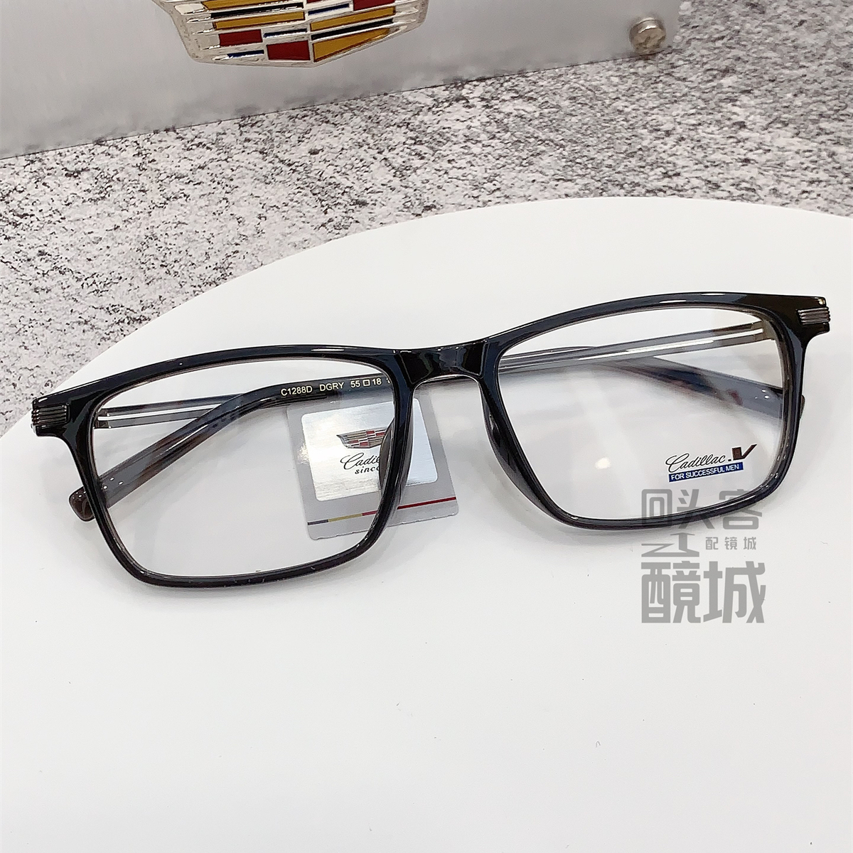 凯迪拉克高端板材眼镜框配近视防蓝光镜片光学商务眼镜架男C1288D