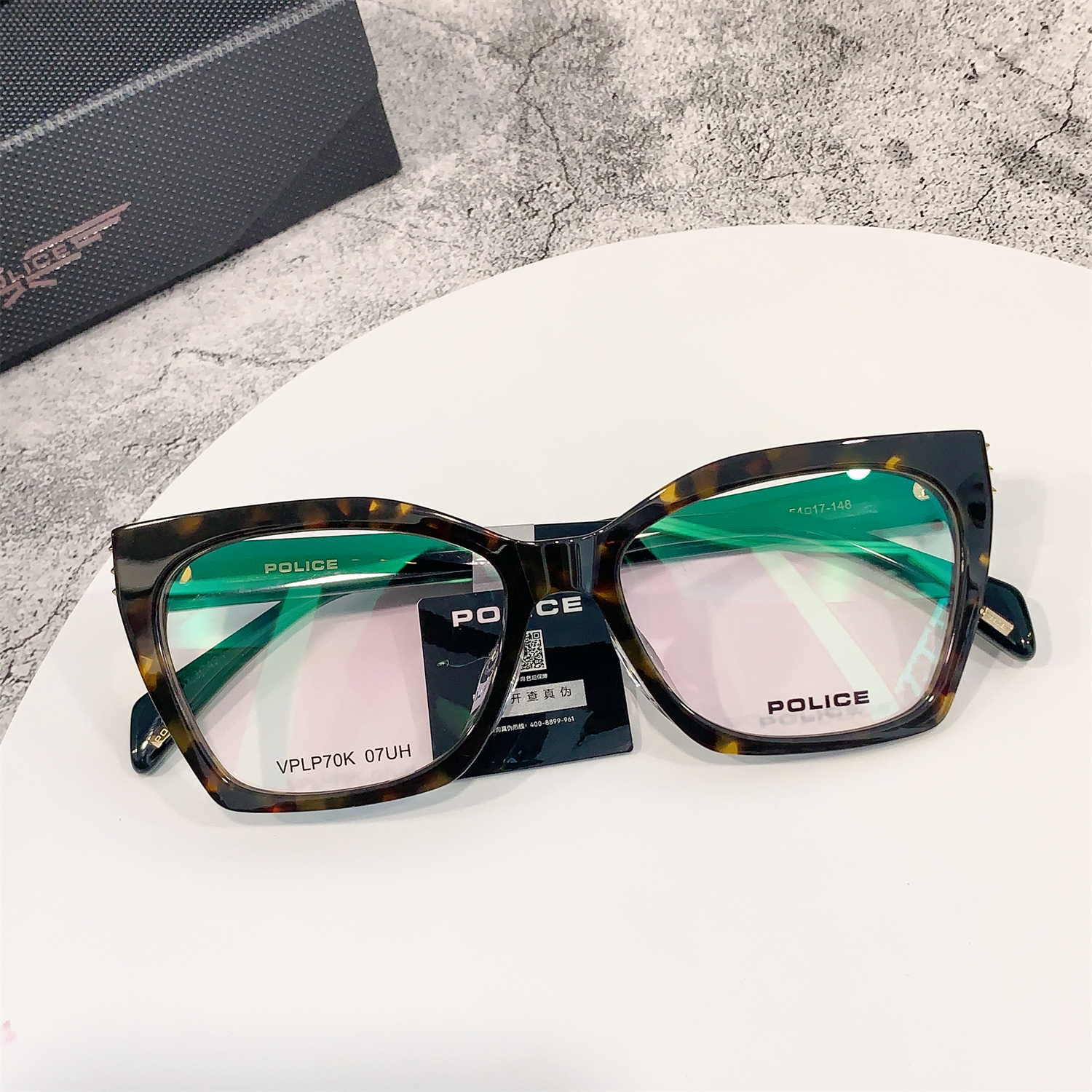 POLICE眼镜猫眼欧美复古板材高级感可配防蓝光时尚眼镜架VPLP70K