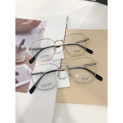 帕莎素颜眼镜架轻盈钛配近视防蓝光镜框个性舒适文艺大方框75055