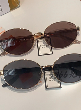 Latemon浪特梦墨镜金属猫眼偏光高清防晒太阳镜男女款潮32071