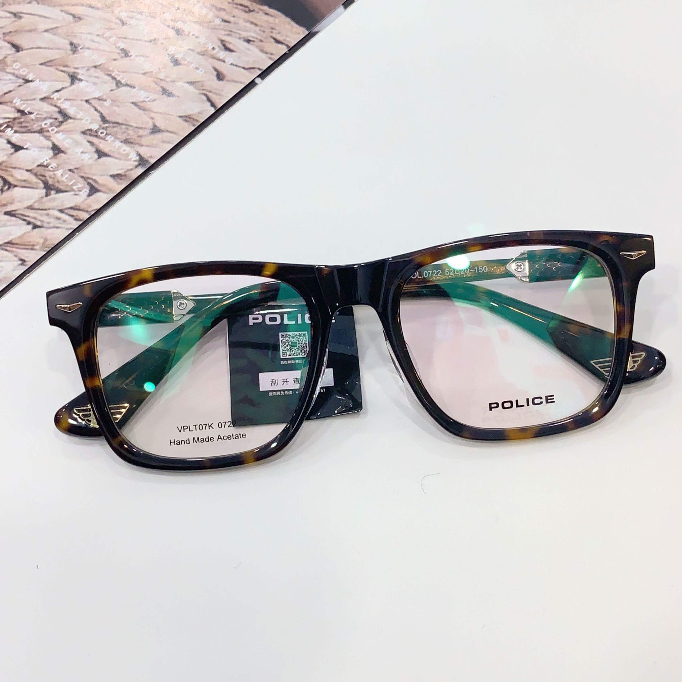 POLICE魄力思警察眼镜框大方框板材镜架光学男女近视复古VPLT07K