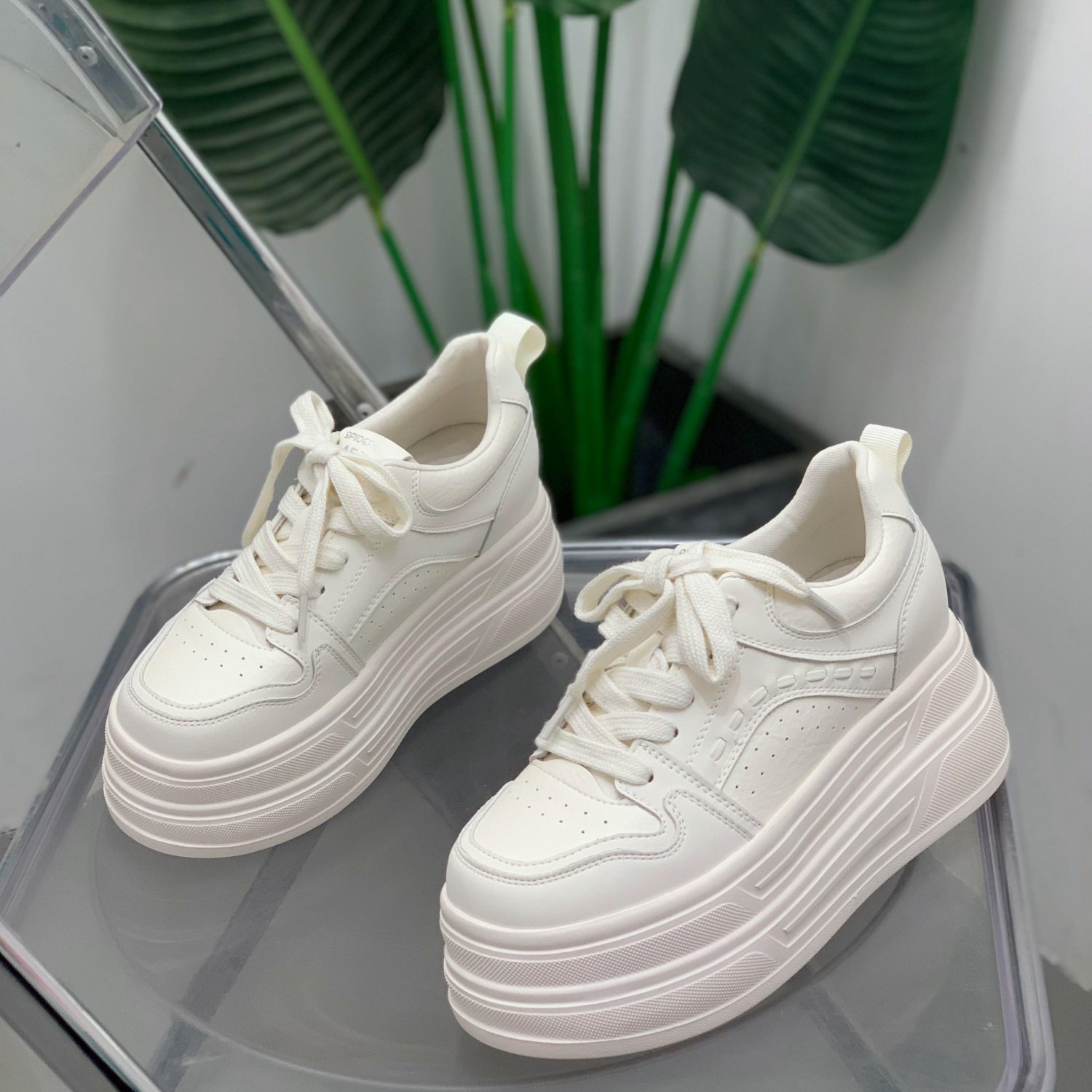 厚底真皮小白鞋女2026年春季新款百搭增高休闲鞋潮流显瘦松糕板鞋,女鞋,休闲板鞋,淘宝优惠券,粉丝福利购,淘宝优惠卷