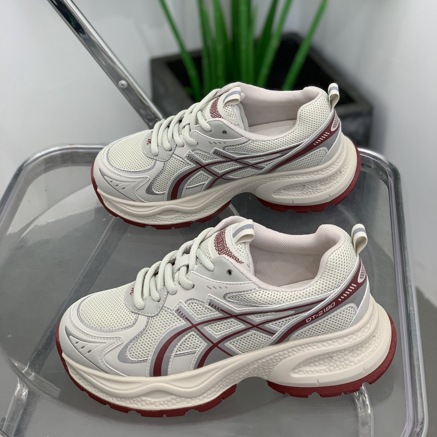 真皮老爹鞋女2025秋季轻便透气网面跑步鞋百搭显瘦运动鞋休闲女鞋,女鞋,时尚休闲鞋,淘宝优惠券,粉丝福利购,淘宝优惠卷