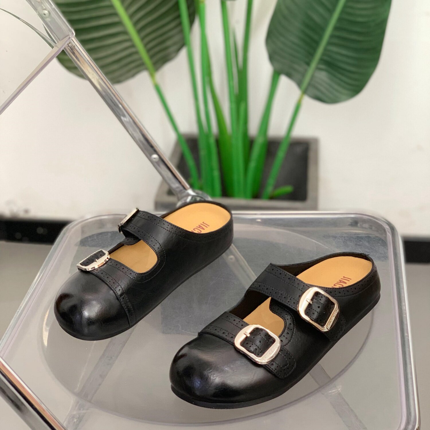 勃肯鞋双扣带包头拖女2026年新款夏季外穿平底单鞋百搭休闲半拖鞋