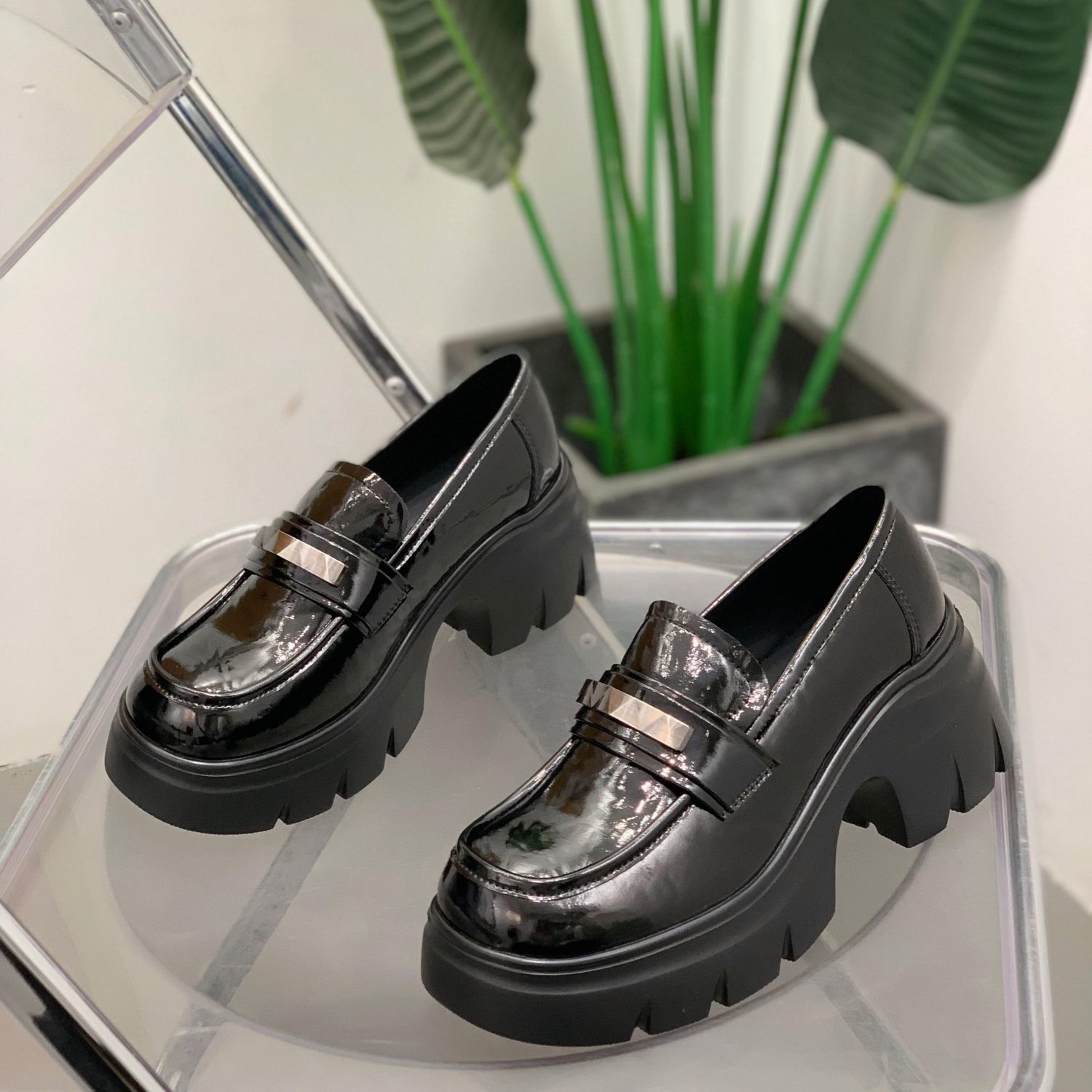 英伦风厚底乐福鞋女2026年春季新款一脚蹬小皮鞋百搭时尚休闲单鞋,女鞋,乐福鞋（豆豆鞋）,淘宝优惠券,粉丝福利购,淘宝优惠卷