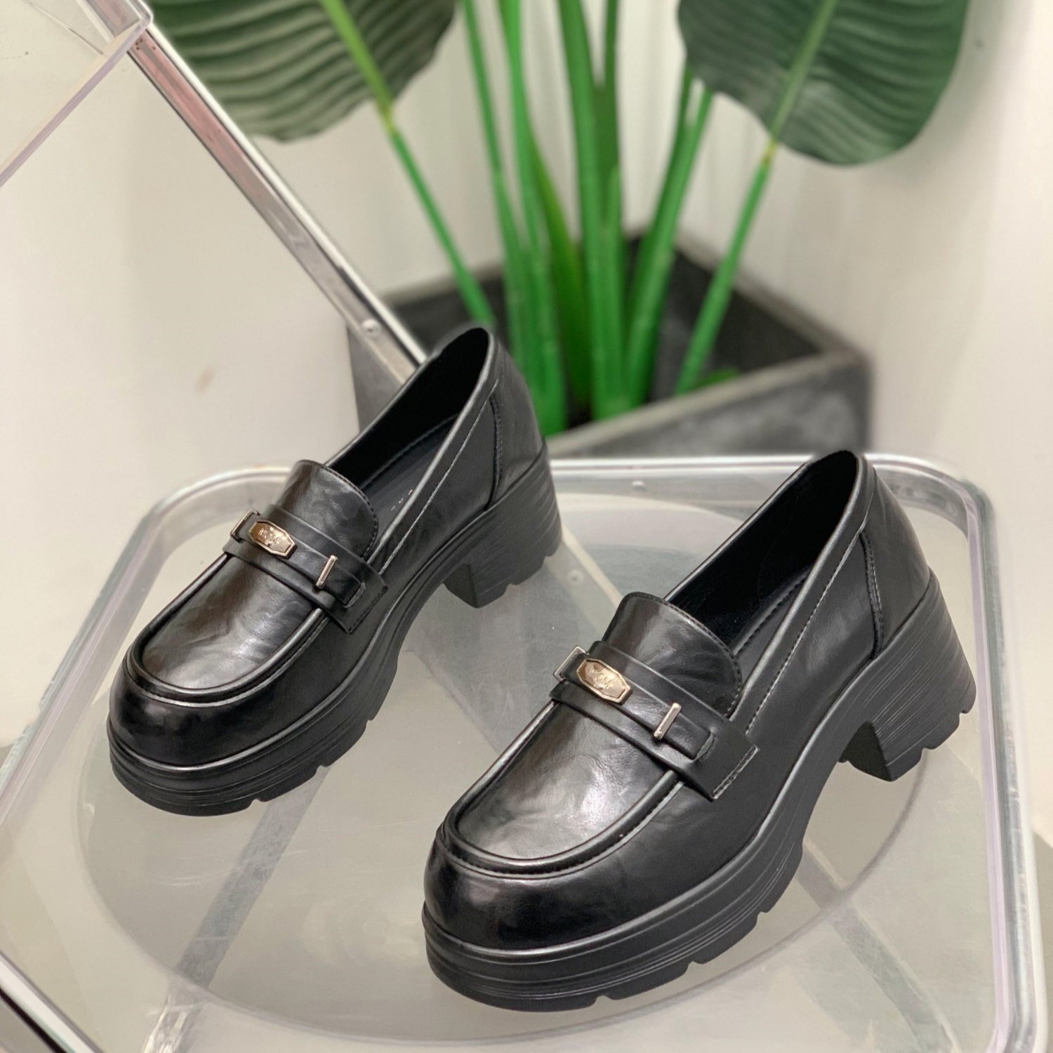 英伦风厚底乐福鞋女2026年春季新款增高单鞋圆头一脚蹬百搭小皮鞋,女鞋,乐福鞋（豆豆鞋）,淘宝优惠券,粉丝福利购,淘宝优惠卷