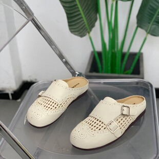 百搭勃肯鞋 外穿透气一脚蹬单鞋 子 女2026年夏季 平底包头镂空半拖鞋