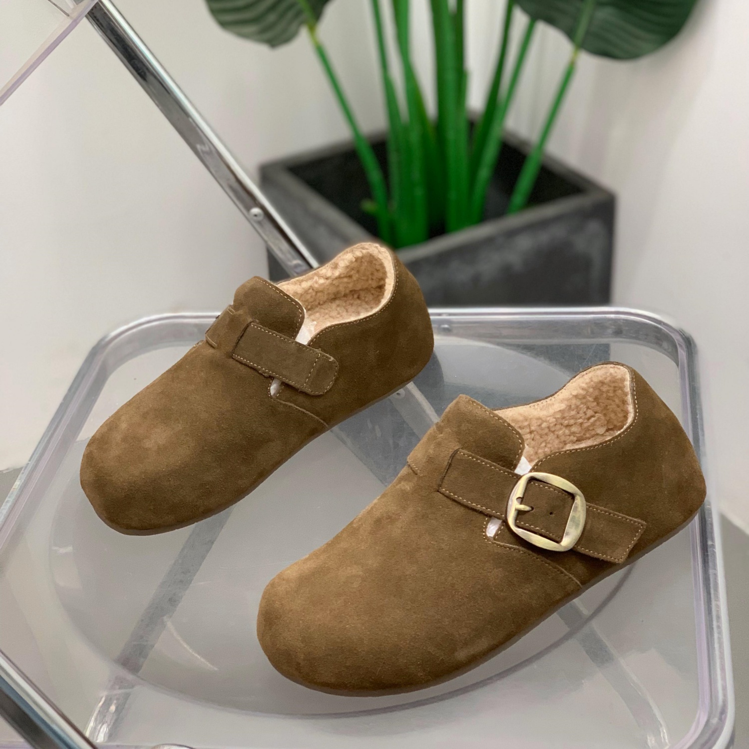 厚底勃肯鞋女百搭加绒保暖