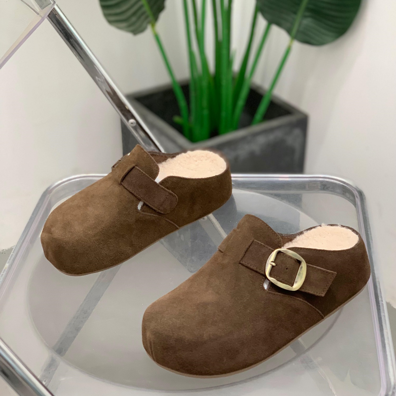 厚底加绒勃肯鞋女百搭软底单鞋