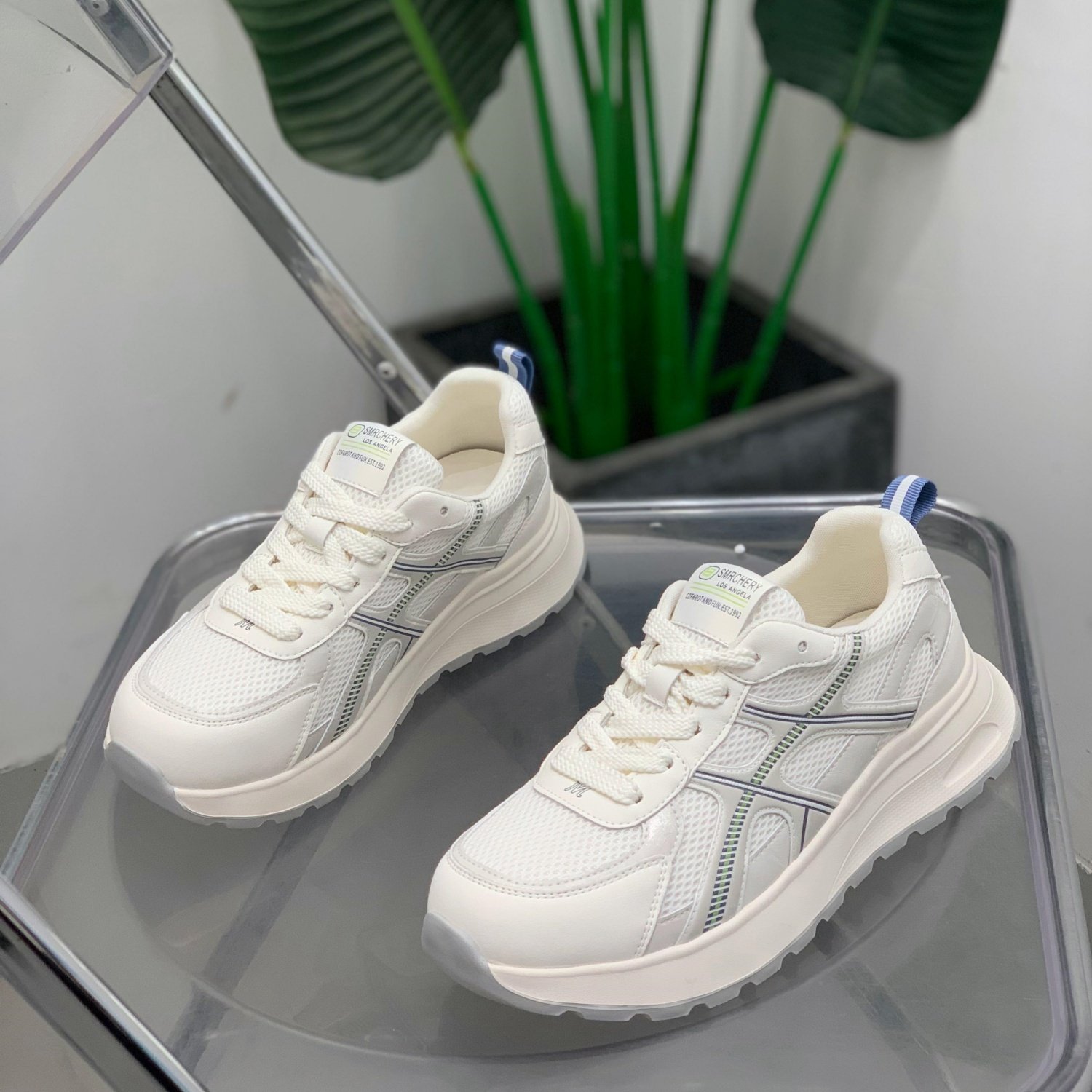 真皮网面老爹鞋女2026年春季轻便运动鞋厚底增高显瘦百搭休闲女鞋,女鞋,时尚休闲鞋,淘宝优惠券,粉丝福利购,淘宝优惠卷