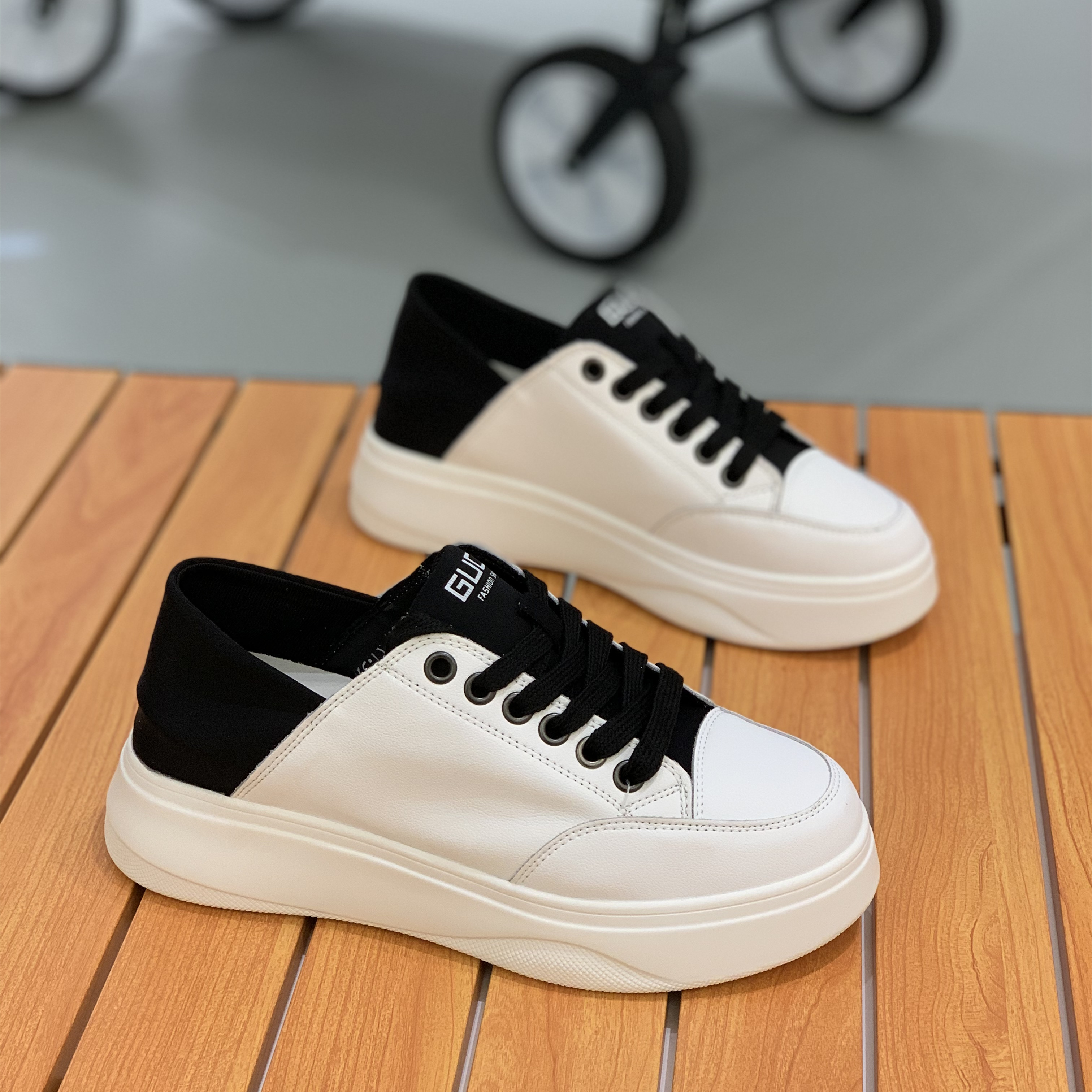 板鞋休闲厚底真皮两穿