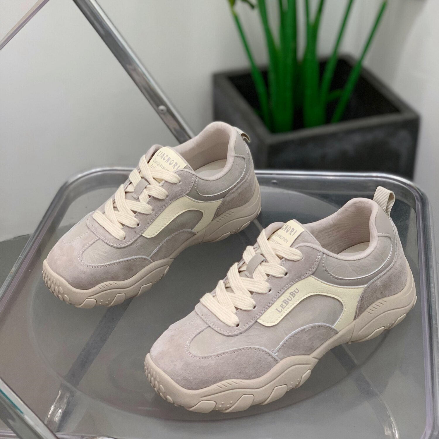 韩版百搭舒适系带德训鞋女