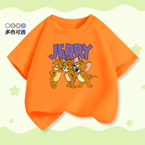 夏季男女童JERRY猫和老鼠T恤套装
