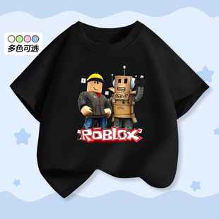 童装ROBLOX周边夏季装短袖T恤男童纯棉打底衫宝宝半袖中小童上衣