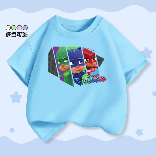 pjmasks睡衣小英雄男童T恤两件套