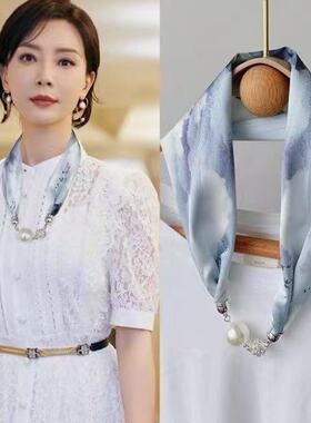 围脖丝巾女韩版百搭护颈装饰品时尚搭配T恤衬衫项链衣服挂件围巾