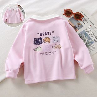 男童保暖外穿卫衣上衣 宽松百搭Polo衫 25年春秋新款 女童时尚