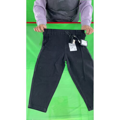 Y4567黑色抽绳松紧腰长裤110码