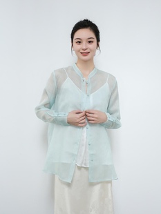 盛唐牡丹新中式 真丝绡凤戏牡丹上衣女拍下改价1480 2023夏季