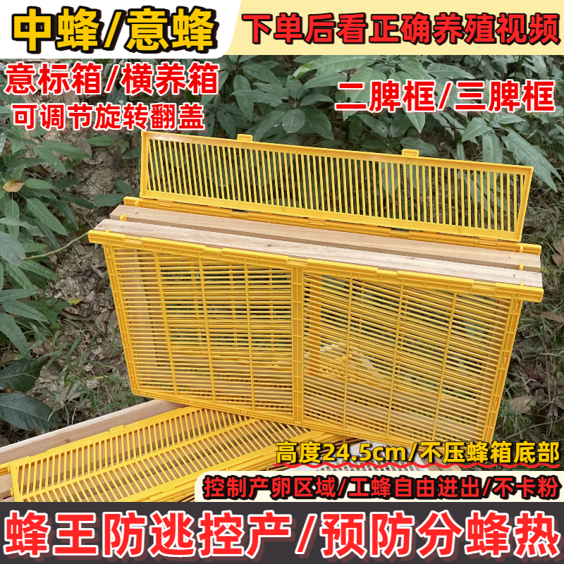 标箱蜂箱养蜂王产卵控制器中蜂蜂王板王笼中蜂防逃片双框产子笼板