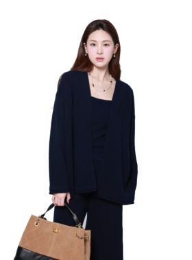 Golden Treasure Jar 藏蓝色气质简约羊毛针织开衫吊带阔腿裤秋冬