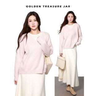 温柔软糯浣熊绒假两件毛衣羊毛A字半裙秋冬 Jar Golden Treasure